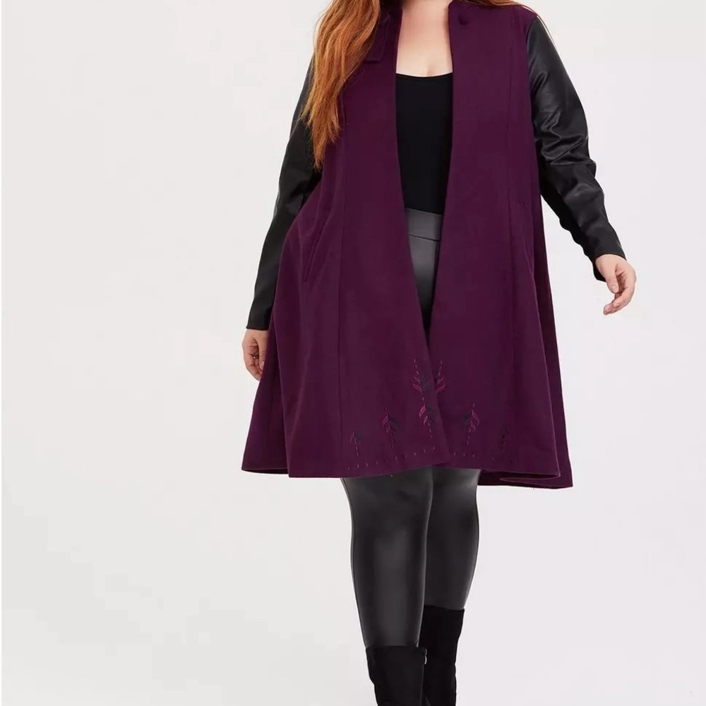 Disney’s “Frozen 2” Anna Embroidered Purple Woolen Coat